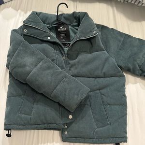 Warm puffer jacket suede